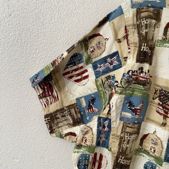 Bit & Bridle Cottagecore Americana Western Country Cowgirl Rodeo Button Down Top - Picture 10 of 12